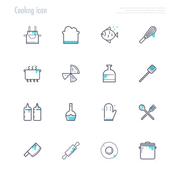 Cooking icon. kitchen tools icon. vector stock.