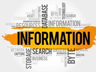 Fototapeta premium Information word cloud collage, business technology concept