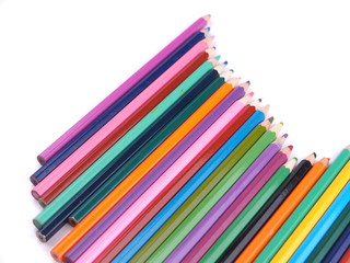 Fototapeta premium colored pencils on white background