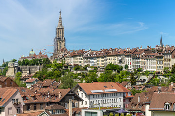 Naklejka premium View of Bern in a spring day in Switzerland. In 1983, the historic old town in the centre of Bern became a UNESCO World Heritage Site.