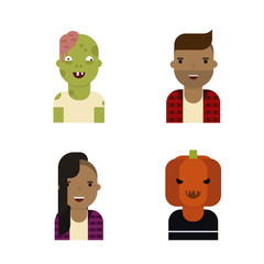 Flat avatars set.Modern geometric style.