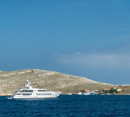 Luxury yacht in bay