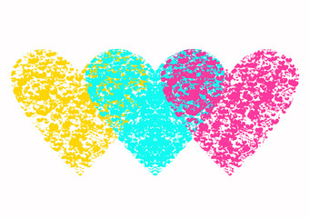 Colored hearts vector illustration