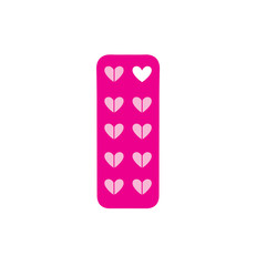 Pills icon. Tablets in the form of hearts.