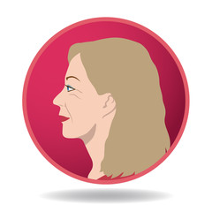 senior people profile icon, avatar icon, aged person face viewed from side