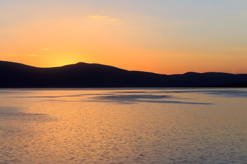 Great lake and sunset views