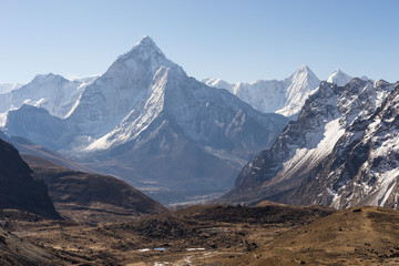 Beautiful landscape of Ama Dablam mountain peak, Everest region