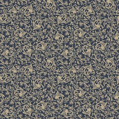 Seamless background of light beige and blue color in the style of Damascus