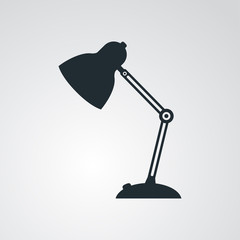 Icono plano lampara flexo en fondo degradado