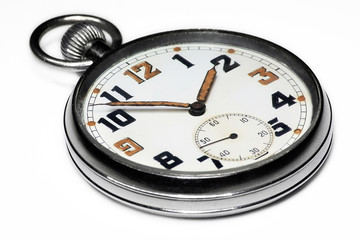 Vintage swiss pocket watch isolated