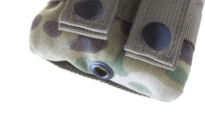 Drain hole on a magazine pouch