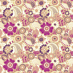 Paisley seamless colorful pattern
