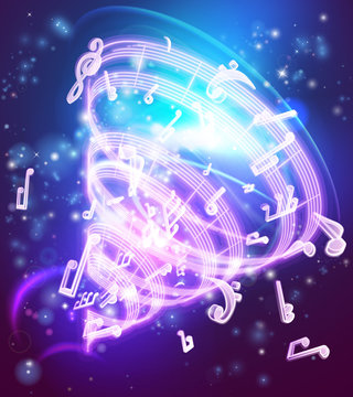 Abstract Magic Music Musical Notes Background
