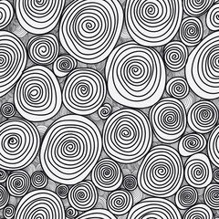 Abstract flower, drawn with curls vector seamless texture. Wallp