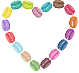 Macaroon label in heart shape