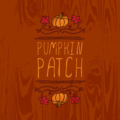 Vector handdrawn autumn element with text