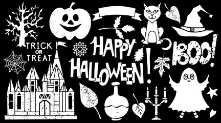 Halloween design elements set