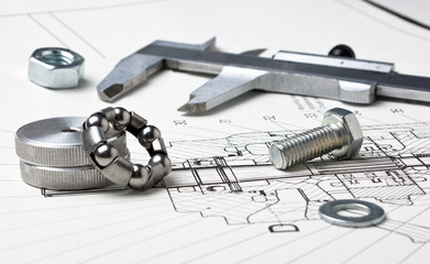 mechanical scheme and calipers