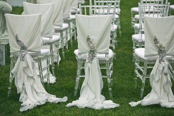 The decorations on the chairs