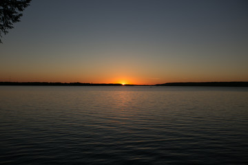 Sunset on a calm lake in Ontario Canada