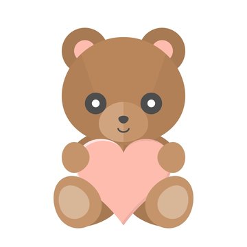 Vector teddy bear with heart