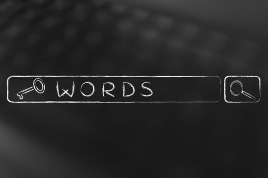 Keywords text written with actual key, search bar version