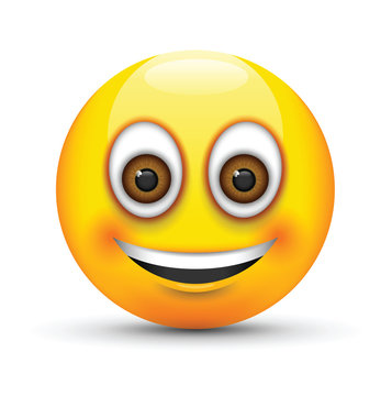 smiling emoji big realistic brown eyes