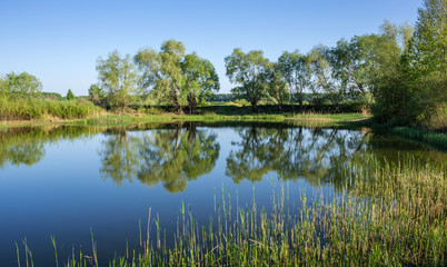 Fototapeta na wymiar lake in the countryside