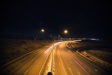 Fototapeta na wymiar Night road
