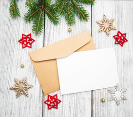 Envelope with christmas decoration