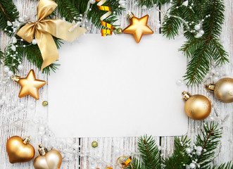 christmas background - blank paper with decoration