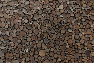 Wall panel made out of wood blocks