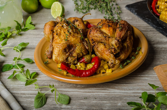 Roasted French baby Chicken - Coquelet