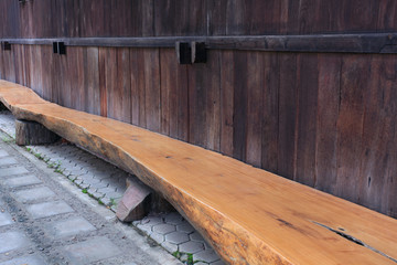 Long wood chair vintage for outdoor.