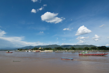 Fototapeta na wymiar Mekong river in the place named Golden Triangle,Thailand