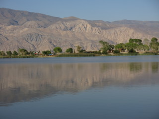 view from diaz lake near lone pine, california
