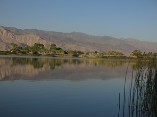 view from diaz lake near lone pine, california
