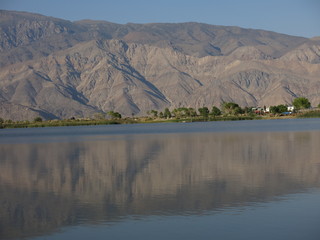 view from diaz lake near lone pine, california
