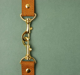 Fototapeta na wymiar leather strap with carabiner
