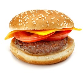 Hamburger isolated on white background