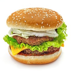 Hamburger isolated on white background