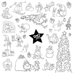 black and white christmas set