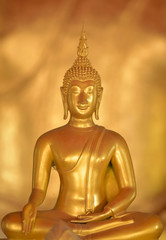 Golden Buddhist statues,Asia.