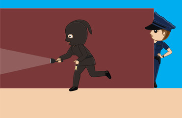 Police Following a Thief