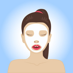 Beautiful woman with facial mask, spa concept