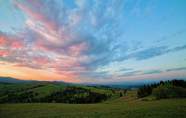 Obraz premium Morning Carpathian Mountains, Ukraine