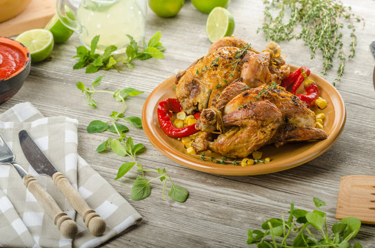 Roasted French baby Chicken - Coquelet