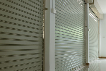 roller shutter door in warehouse building