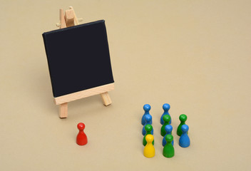 Students and Teacher in Classroom - Concept with Colorful Dice