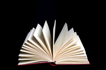 Book Open Isolated on Black Background - Knowledge